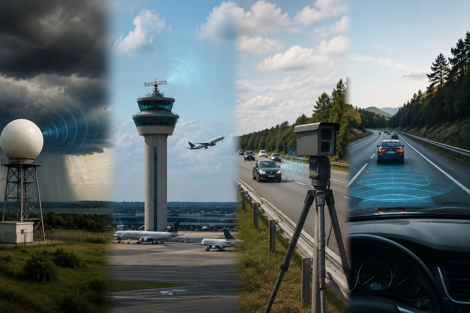 Figure 1.1 Radar applications in everyday scenarios